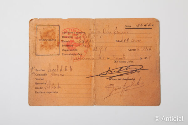Spanish Civil War - 2nd Local Automobile Transport Battalion Card