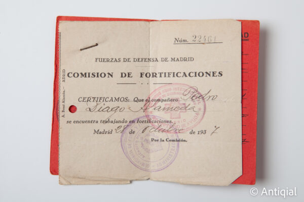 Spanish Civil War - Madrid Works and Fortification Command Card