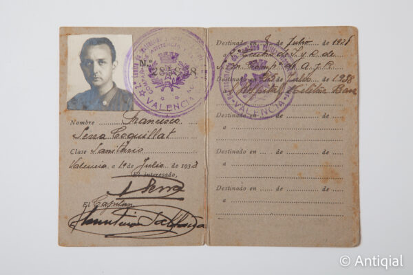 Guerra Civil - Carnet Ejército popular sanidad - República Española - Sanidad