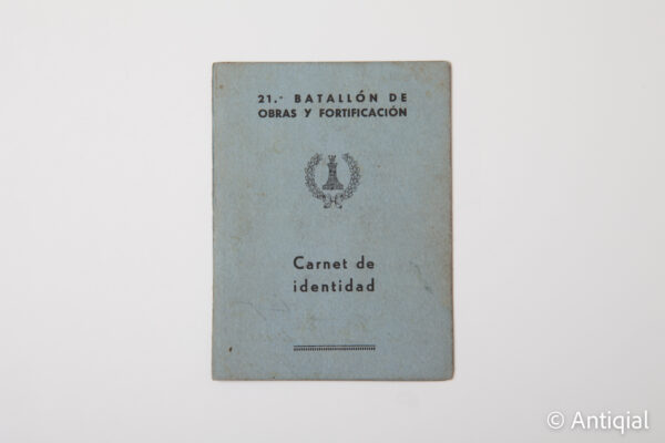 Spanish Civil War - Identity card 21st Battalion of works and fortifications
