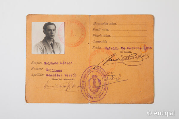 Spanish Civil War - Identity card Center for transmissions and tactical studies of engineers