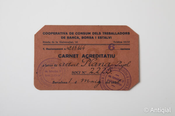 Exchange and Savings ration card