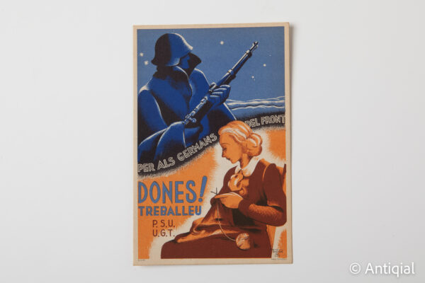 Spanish Civil War - Postcard PSU-UGT Women work