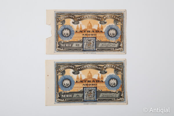 Second Spanish Republic - Ticket to visit the Barcelona Exhibition of 1929