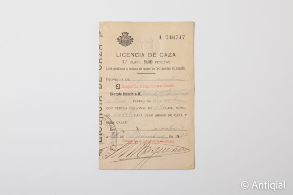 Second Spanish Republic - Hunting license