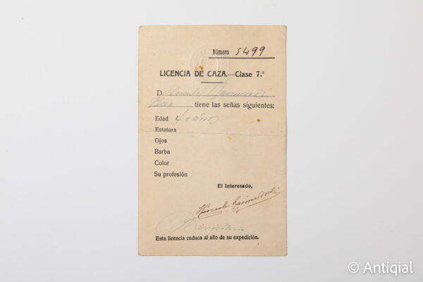 Second Spanish Republic - Hunting license
