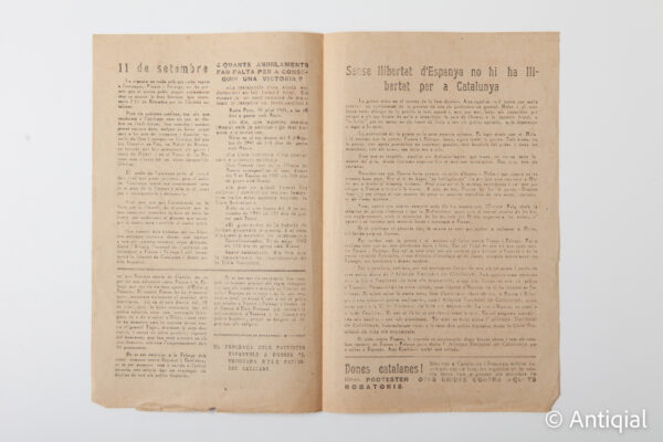 Spanish Post-war - Bulletin National Alliance of Catalonia October 1943 no. 1