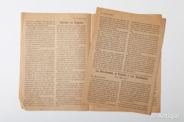 Dictadura franquista - Boletín El Sindicalista Época 3 núm. 1. Anarquismo