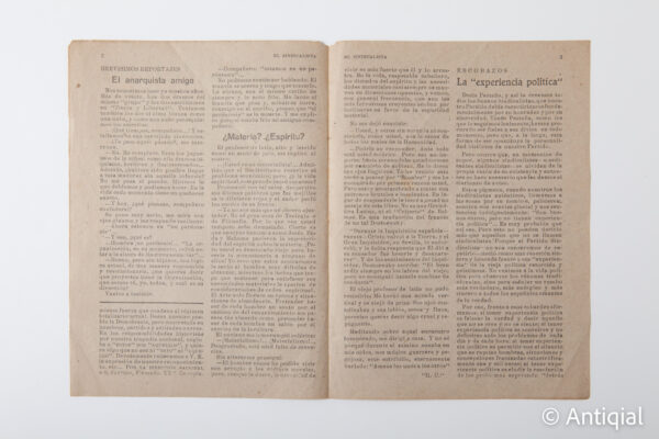 Dictadura franquista - Boletín El Sindicalista Época 3 núm. 3. Anarquismo