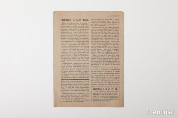 Dictadura franquista - Boletín El Sindicalista Época 3 núm. 3. Anarquismo