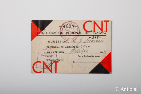 Dictadura franquista - Carnet CNT Postguerra 4434