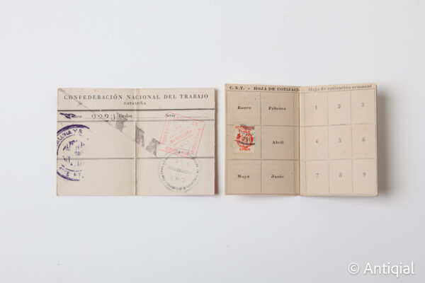 Dictadura franquista - Carnet cotització CNT núm 2220