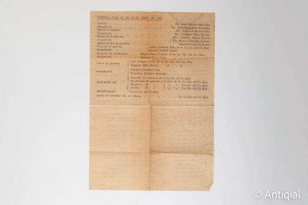 Guerra Civil - Boletín cuartel Carlos Marx y 2º Regimiento Ejército 1ª División Popular