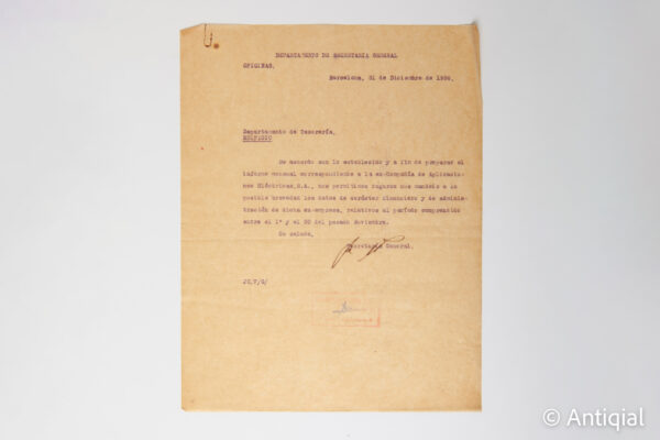 Spanish Civil War - Charter of Collectivized Electric Company