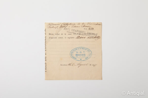 Spanish Civil War - Received Thomas graphic arts collectivized no. 239