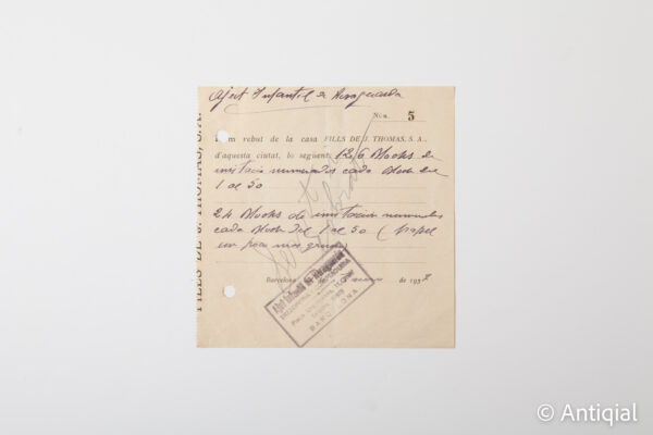 Spanish Civil War - Received Thomas graphic arts collectivized no. 5
