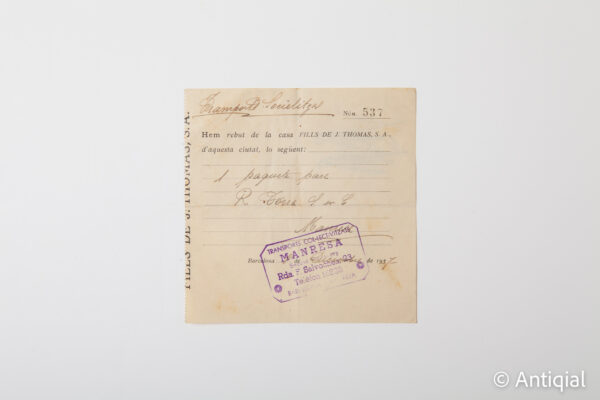 Spanish Civil War - Received Thomas graphic arts collectivized no. 537