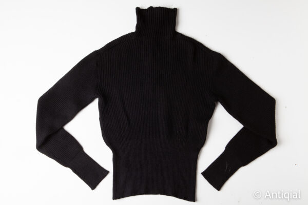 Segunda Guerra Mundial - Antiguo jersey de deporte negro de las SS (Schutzstaffel)