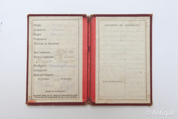Segunda República - Carnet UGT